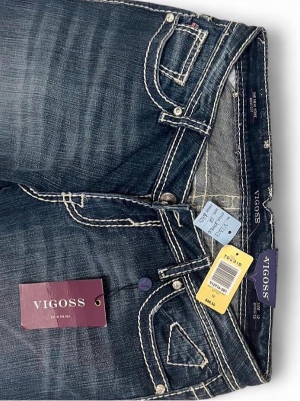 Vigoss Indigo Jeans with White Contrast Stitching